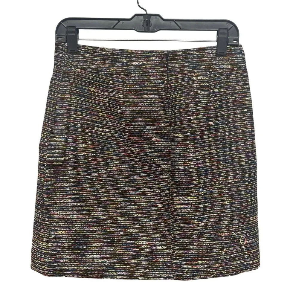 LOFT Womens Size 0 Color Slub Polyester Blend Lined Career Short Pencil Skirt